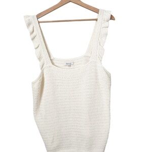 SALE! Madewell XL Ivory Color Knitted Top with Ruffled Straps